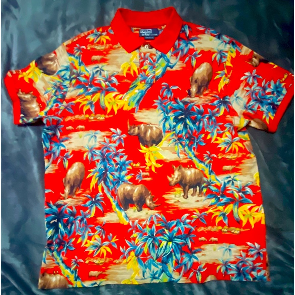 Vintage Extremely Rare Ralph Lauren Polo Safari shirt size XXL slim fit